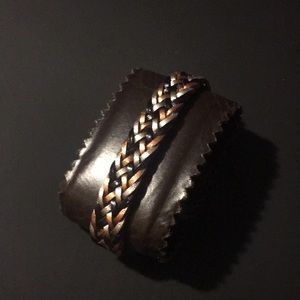 NWOT Fossil Leather Braid Bracelet